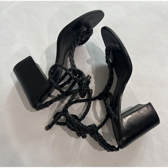Zimmermann T-Strap Braided Sandals in Black - Picture 5 of 6